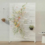 Privacy Screen Outdoor Metal 72 X 47 Freestanding White Shine Casaphoria. Fixed Price $259.99.