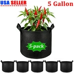 5-PACK Black Grow Bags Gallon Aeration Fabric Pots With Handles Root Container. Fixed Price $13.69.