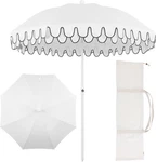 Jonathan UMB1004D Horizon 6.5 Ft. Classic Midcentury Scalloped Beach Umbrella. Fixed Price $105.00.