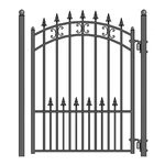 Aleko Heavy Duty Steel St. Louis Style Garden Pedestrian Gate 5' X 4' Black. Fixed Price $1199.00.