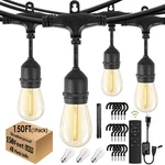 1-PACK 150 Ft Outdoor String Lights With Remote Patio Weatherproof, 45.... Fixed Price $131.85.