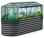 Galvanized Raised Garden Bed Kit With Self Watering System And Mesh Cover, La.... Fixed Price $264.99.