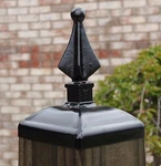 Cap For 6X6 Wood Post, Wrought Iron Large Quad Spear. Fixed Price $42.95.