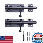 Heavy Duty 8" Stainless Steel Gate Latch Lock 2-PACK, Black Finish Inside Door. Fixed Price $79.13.