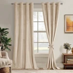 Jiuzhen Beige Velvet Curtains 84 Inches For Living Room - Thermal Insualted R.... Fixed Price $35.00.