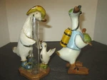 2 Duck Rain Gauge Holder 7.5 W/ Hat Boots Resin Figure Tii Collections. Fixed Price $15.00.