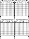 Heavy Duty Pack 44" Black Steel Garden Fence Panel With 8 Leaves. Fixed Price $224.99.