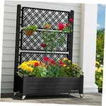 43.3X17.7X61 Planter Trellis Box With Wheels & Drain 3.6X1.5X5FT Black. Fixed Price $163.54.