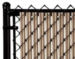 Beige 5FT Ridged Slat Chain Link Fence. Fixed Price $69.65.