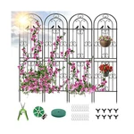 Metal Garden Trellis, 86.7" H X 19.7" Black Coated Wire Lattice Panel, Stur.... Fixed Price $177.51.