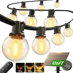 Addlon Solar String Lights Outdoor With Remote, 54 Led 100FT, Black. Fixed Price $60.75.