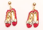 Wizard Of Oz Dorothy's Ruby Slipper Earrings Post Red Rhinestone Gold + Box. Fixed Price $13.99.