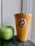 Vietri Italian Pottery Mustard Rustic Style Sunflower Vase 5.25"H. Fixed Price $16.00.