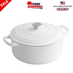 Valor 7QT Enameled Cast Iron Dutch Oven Pot W/lid Dual Handles All Cooktops. Fixed Price $64.99.