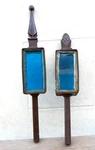 2 Antique Architectural Finials Cast-iron Stained Glass Gate Fence Post Topper. Fixed Price $185.00.