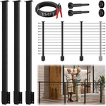 Gyykzz 42 Black Side Mount Cable Railing Kit 3 Posts 154FT New, Open Box. Fixed Price $150.00.