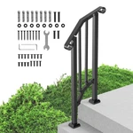 Vevor 1-2 Step Handrails For Outdoor Seniors Porch Deck Retro Arch Black. Fixed Price $45.99.