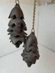 Rustic Cast Iron Garden Yard Art 6 Pine Cone Shaped Wind Chime Lot Of 2. Fixed Price $42.95.