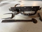 Antique Hand-forged Wrought Iron Suffolk Door Latch Set. Fixed Price $150.00.