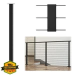 Muzata 42" Black Cable Railing Post Level Surface Mount Stainless Steel. Fixed Price $135.99.