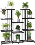 Metal Plant Stand 9 Tier Multifunction Decorative Black Steel Shelf Patio Garden. Fixed Price $120.00.