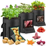 Mjz 3 Pack 15 Potato Grow Bags With Harvest - Gallon, Black. Fixed Price $38.45.