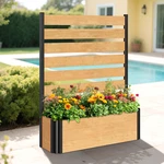 Docred Air Conditioner Fence Wood Privacy Screen With Planter Box 36" 45". Fixed Price $149.99.