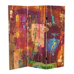 Red Lantern 4 Ft. Short Double Sided India Canvas Folding Screen 3 Panel Free.... Fixed Price $170.41.