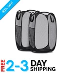 Spacious Pop-up Laundry Hampers Breathable Mesh Design & Side Pocket 2-PACK. Fixed Price $20.99.