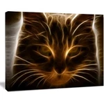 Designart Glowing Fractal Cat Illustration Animal Canvas Wall 30 X 40 In.. Fixed Price $9.99.