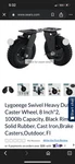 2 Lygoeege 8 Caster Wheels Brake Swivel 1000LB Rubber Bolt Or Weld. Fixed Price $100.00.