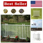 Elegant No Dig Vinyl Fence Kit - 2 Panels, Perfect For Gardens & Pets. Fixed Price $107.76.