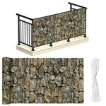 Pvc Balcony Privacy Screen Decorative Cover With Nylon Rope- 34''X180''(STONE). Fixed Price $56.12.