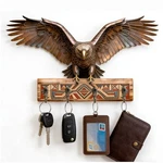 GOODANGIE00 Wooden Wall Art Decor With 4 Rustic Hooks, Eagle Treasure B. Fixed Price $18.19.