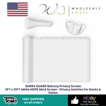Sunny Guard Balcony Privacy Screen 3FT X 10FT White Hdpe Wind -. Fixed Price $24.99.