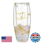 Slant Collections Double-wall Glass Stemless Champagne Colorful Confetti. Fixed Price $53.78.