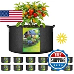 Simple Deluxe 12-PACK 15 Gal Grow Bags Fabric Pots W/handles & Plant Labels. Fixed Price $53.54.