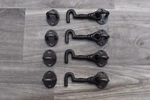 Vtg Cast Iron Door Gate Window Slide Twist Turn Hook Eye Latch Lock Rustic 4PCS. Fixed Price $49.28.
