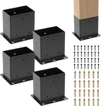 4 Post Base Pcs, (inner Size 3.6X5.6) Brackets, Heavy-duty Metal Blac. Fixed Price $88.44.