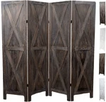 Premium Home 4-PANEL Room Divider Rustic Brown Barn Door, X Pattern Folding.... Fixed Price $279.59.