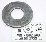 Inch Uss Flat Washers Steel Hot Dipped Galvanized 2-1/2 Od (5). Fixed Price $19.40.