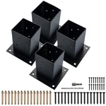 (4 Pcs) Ladech 4X4 Wood Fence Post Anchor Base, 2MM Inches, Black -. Fixed Price $62.39.