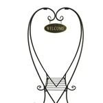 30" Black Metal Foldable Heart Plant Stand Curved Legs Decorative Welcome Sign. Fixed Price $50.66.