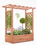Elevated Garden Bed With Arch Trellis & Hanging Roof Outdoor Wood Planter Box. Fixed Price $127.16.