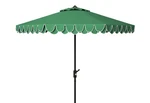 Safavieh 9FT Patio Umbrella, Round, Auto Crank Tilt, Uv Resistant, Green. Fixed Price $185.41.