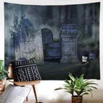 Spooky Cemetery Night 3D Wall Hang Cloth Tapestry Fabric Decorations. Fixed Price $25.02.