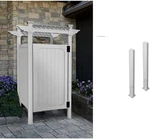 Hampton Outdoor Shower Enclosure & Vinyl Fence Surface Mounts, White 36"X36. Fixed Price $1179.99.