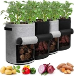 Homyhoo Potato Grow Bags With Flap 10 Gallon, 4 Gray And Black. Fixed Price $29.95.