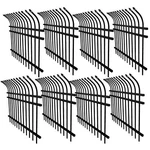 Aleko Garden Yard Steel Fence Kit 8 Panels 64 Feet Curved Top Style Black. Fixed Price $2464.15.