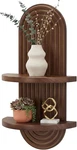 Modern Wall Shelf 22X11.8" Floating Plant Holder W/ Arched Midcentury Art Walnut. Fixed Price $59.36.